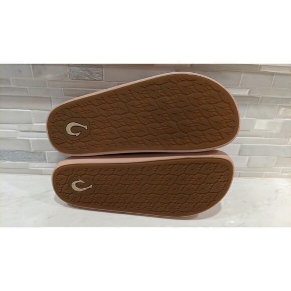 Women's OluKai PAE 2-Strap Leather Platform Sandals in Soft Pink Size 9 - Picture 13 of 13